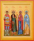 семейная икона Дмитрий, Владимир, Татьяна, Иулия