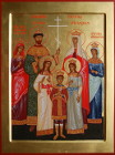 икона святых Царственных Страстотерпцев: царя Николая, царицы Александры, царевен Ольги, Татианы, Марии и Анастасии, и царевича Алексия