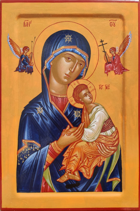 Икона Богоматери Страстная, или Неустанной помощи, icon Our Lady of Perpetual help. Размер иконы 30х20 см.